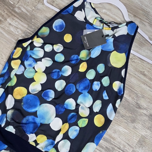 Rebecca Baldi Italy Polka Dot Colorful Sleeveless Jumpsuit Women's Size US 8 - Picture 4 of 11